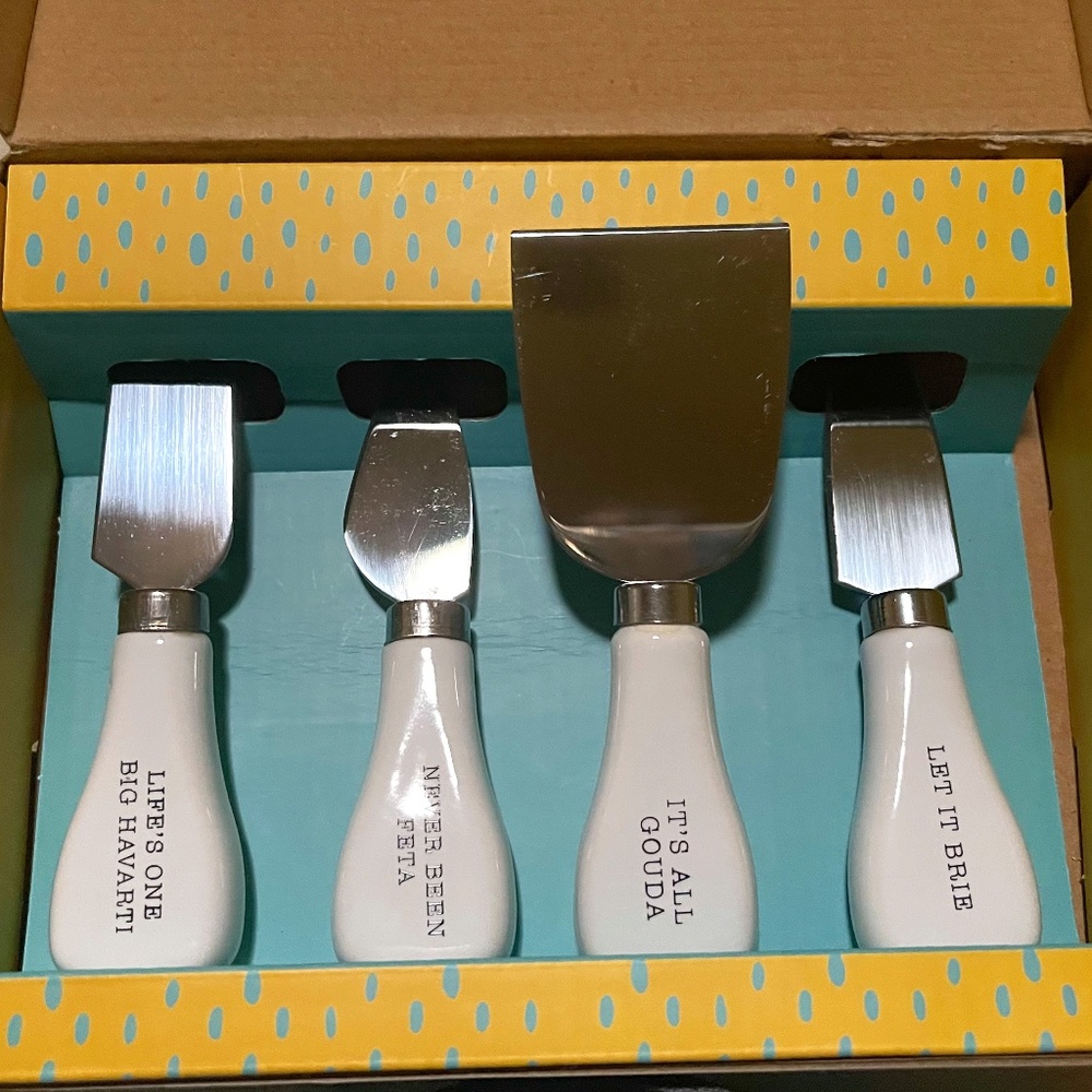 Thoughtfully 4 Pc Knives Set + 6 Pc Cheese Markers + Mini Iron Skillets🍳 *NWOT*